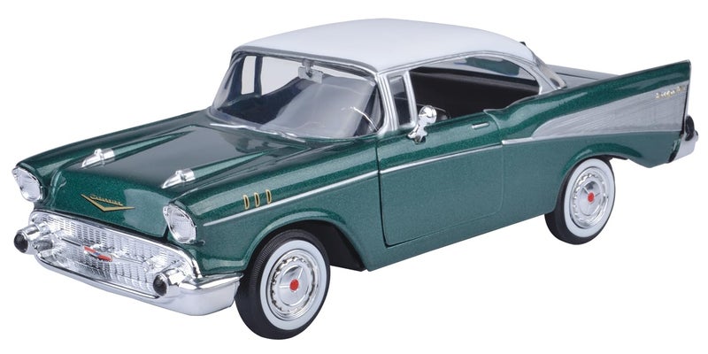 MOTORMAX 1957 Chevy Bel Air Green 1/24 Scale Diecast Model Toy Car Motormax 73228 - Image 2